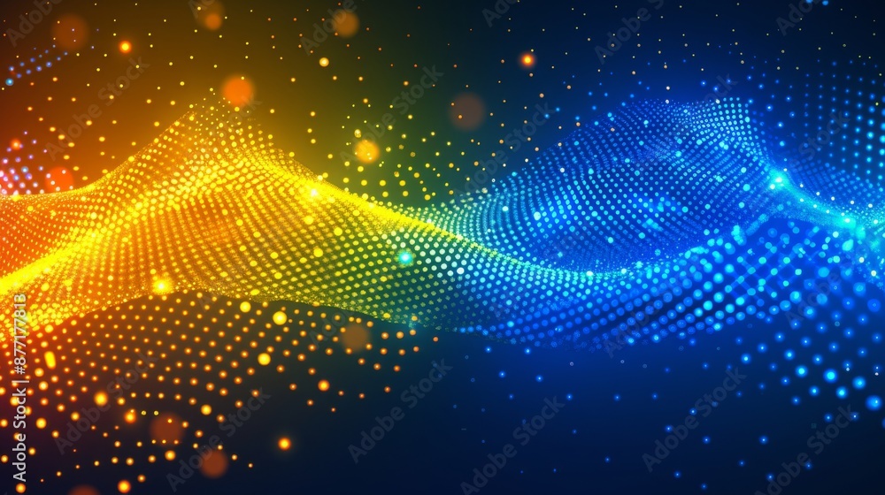 Poster colorful gradient fluid flow smoke in mesh colorful ink, abstract background with the colorful mesh 