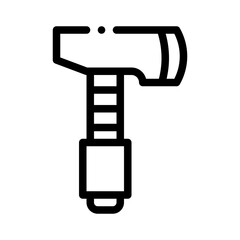 camping hatchet line icon