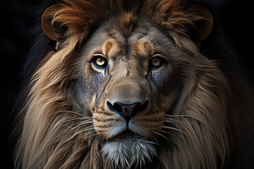 Fototapeta premium Lion vector sketch illustration art, generative IA