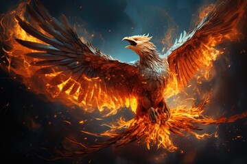 Phoenix's bird is a symbol of fire and the word fire., generative IA