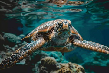 Fototapeta premium Sea Turtle Underwater