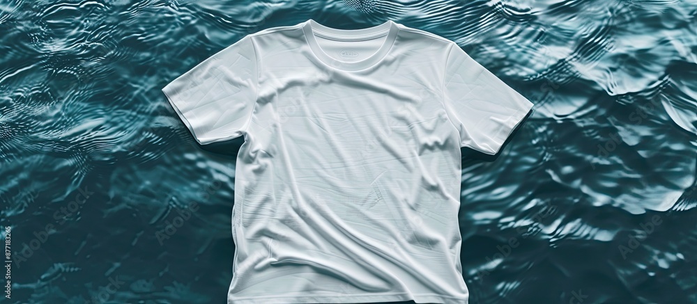 Poster Mockup of a white t shirt with space for content insertion in the image. with copy space image. Place for adding text or design