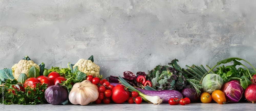 Aufkleber copy space image featuring fresh organic vegetables displayed on a table
