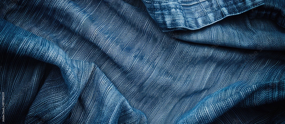 Poster a denim background with a close up view of blue jeans featuring copy space image