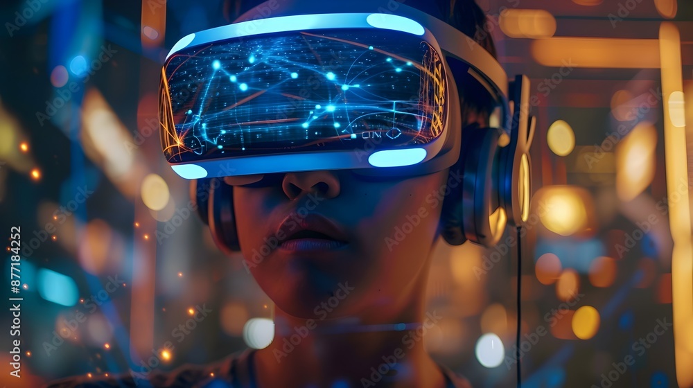 Aufkleber quantum computing revolutionizes next-gen gaming with futuristic digital environments and characters