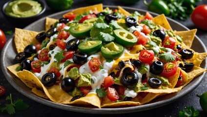 plate of loaded nachos