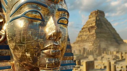 Obraz premium Quantum Computing Powering Digital Archaeology and Historical Research Simulations
