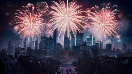 City Skyline Awakens with Photorealistic Fireworks Display