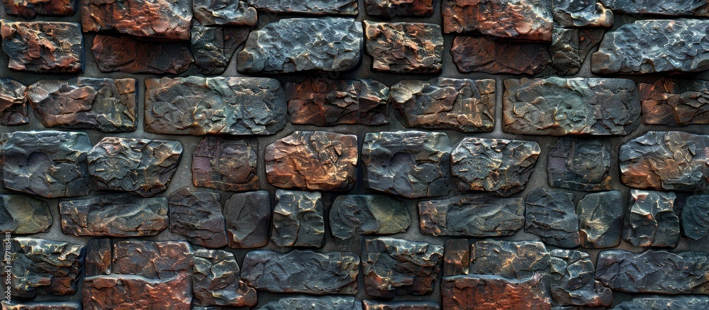 Aufkleber a textured brick wall designed as a backdrop with rough relief stonework for the copy space image