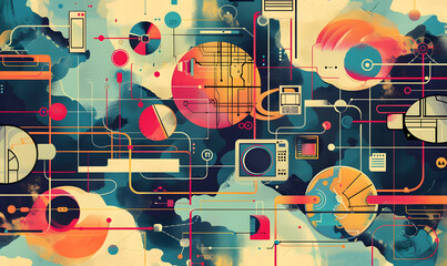 graphic backgrounds related to technology, communication, and the internet