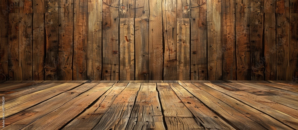 Poster old fashioned wooden backdrop with ample copy space image