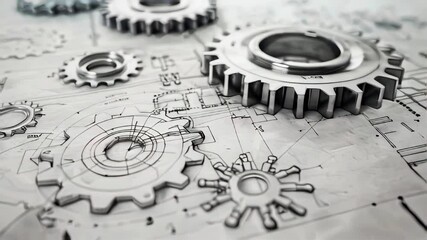 Gear transmission drawing background