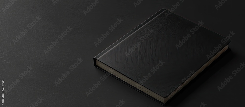Aufkleber Black notebook template isolated against a dark background with copy space image for custom design