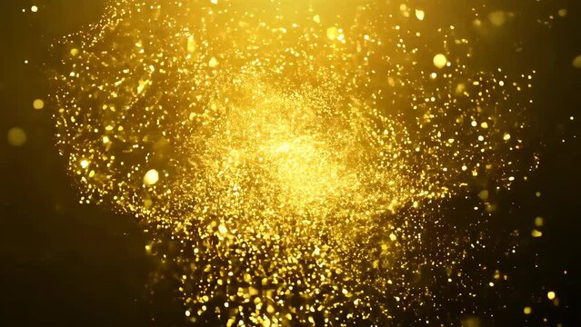 Abstract background with gold glitter and sequins that create a beautiful swirl effect. Great for special occasions and holiday videos