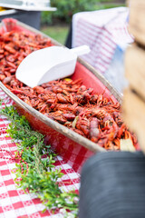 Crawfish being boiled