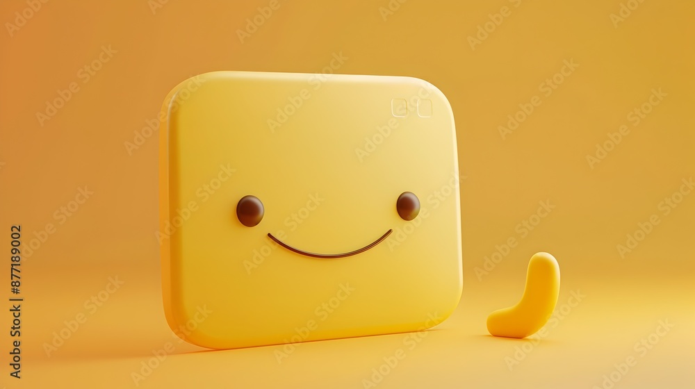 Poster cute smiling 3d credit card icon representing secure digital finance and payment concepts