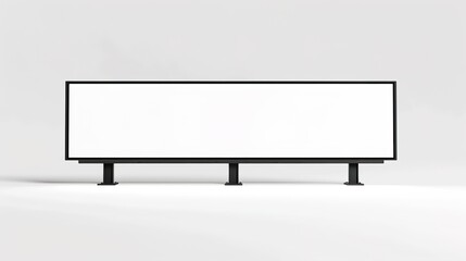 Obraz premium Long Billboard Mockup Isolated on White Background