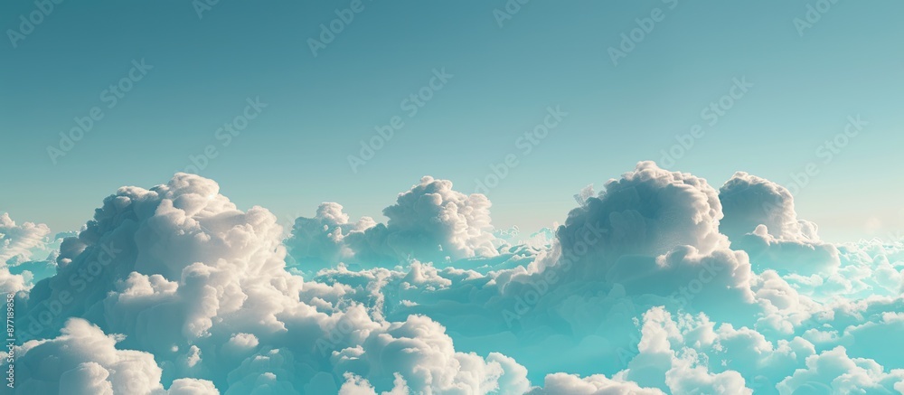 Poster scenic blue sky and fluffy white clouds make a stunning backdrop with copy space image