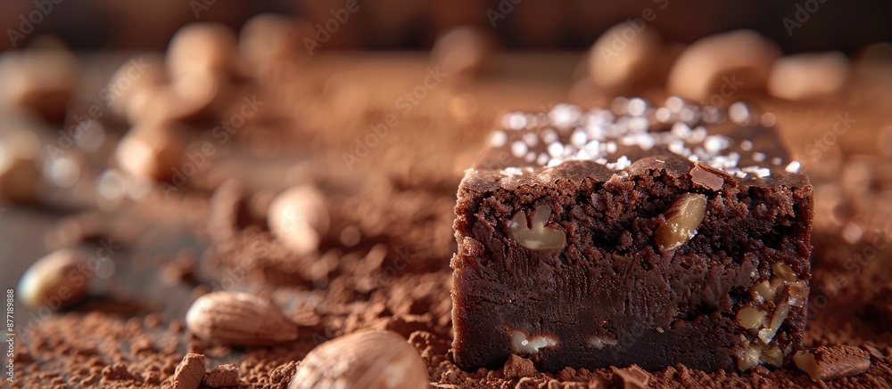Poster indulge in a decadent chocolate brownie with a sprinkling of nuts enjoy this delightful chocolate tr