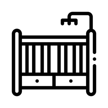 recommend clip art: baby crib line icon