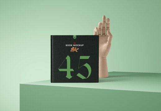 Book Cover on Box Mockup