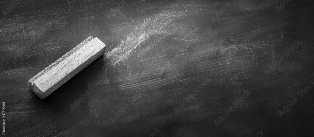 Poster blackboard eraser smudging chalk leaving a blank copy space image