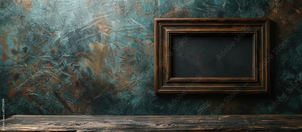 Poster old textured photo frame on vintage background with copy space image
