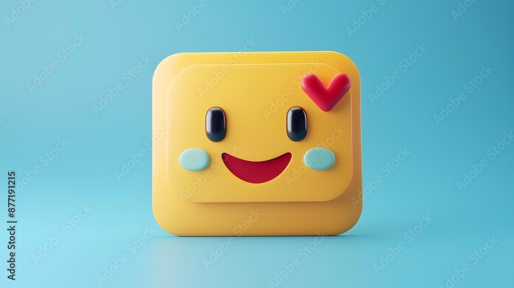 Poster cheerful and inviting 3d rendered business card icon for professional networking