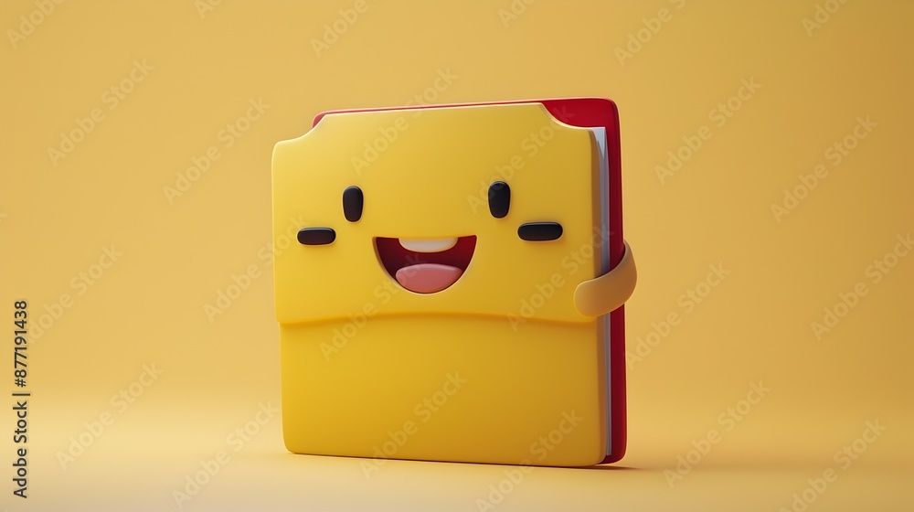Aufkleber cheerful 3d smiling file folder icon for organized business and professional workflow
