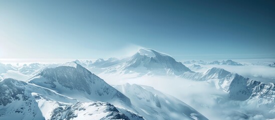 Obraz premium Scenic perspective from the mountain summit offers a captivating copy space image