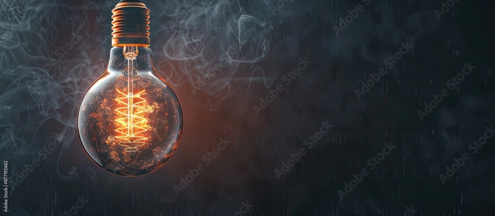 Poster Illuminated light bulb with copy space image