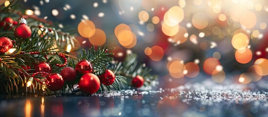 Selective focus Christmas background with copy space image