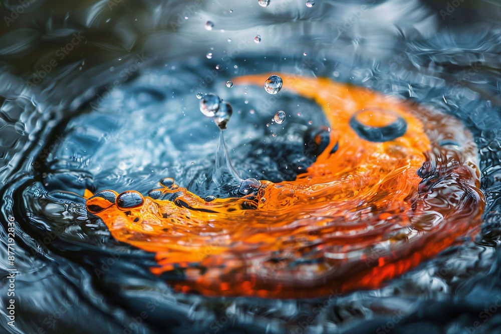 Poster created with generative ai technology image of two natural elements fire and water