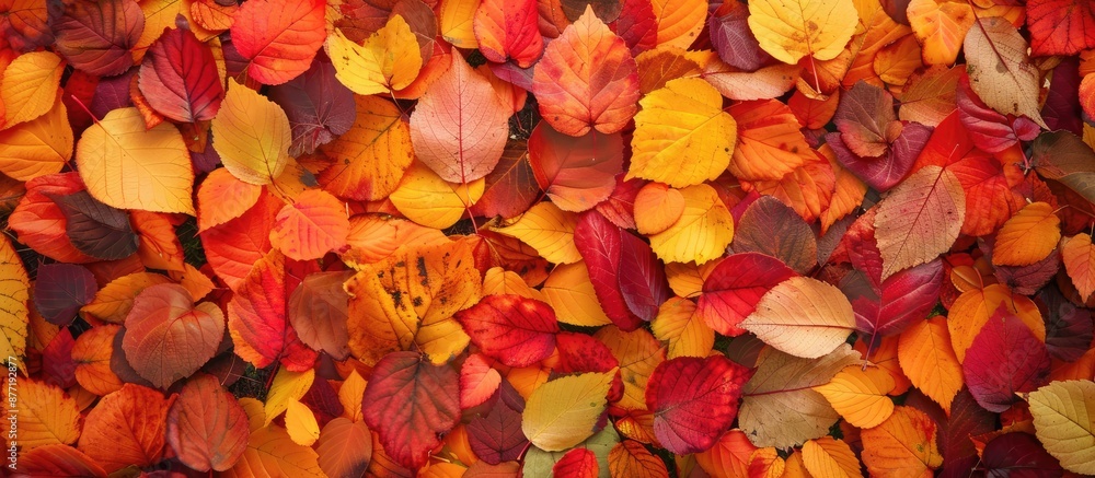 Poster Autumn approaches bringing its vibrant array of seasonal images and colors to the fore ideal for a copy space image