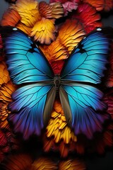 Multicolored butterfly wing shows beauty in nature, generative IA