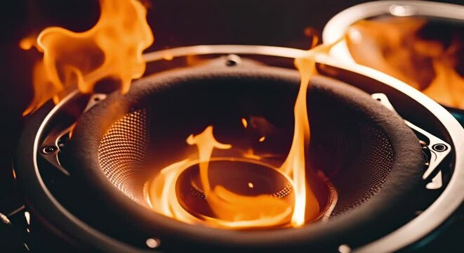 speaker on fire