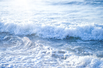 Sea waves background. Waves of the sea on the coast