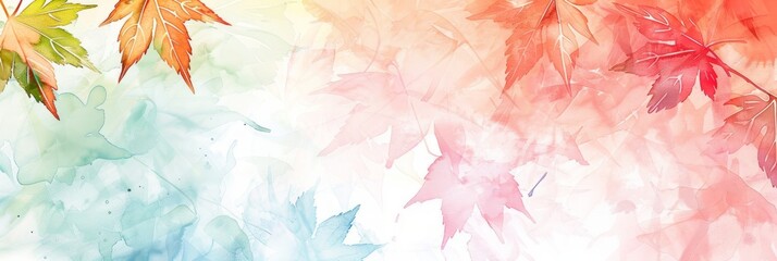 Watercolor Autumn Leaves Background