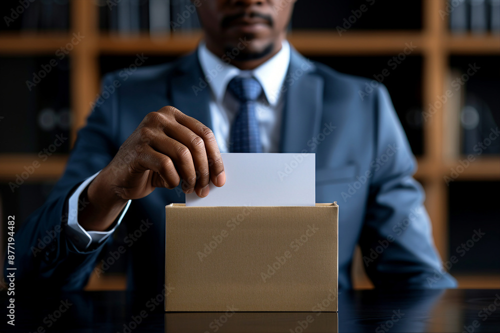 Aufkleber ai generated image of a person putting a bulletin into the voting box
