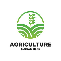 agriculture logo eco friendly design concept idea