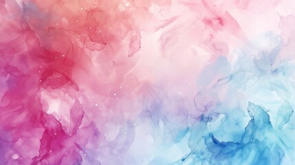 Fototapeta premium Abstract watercolor painting with swirling pink, white, and blue colors