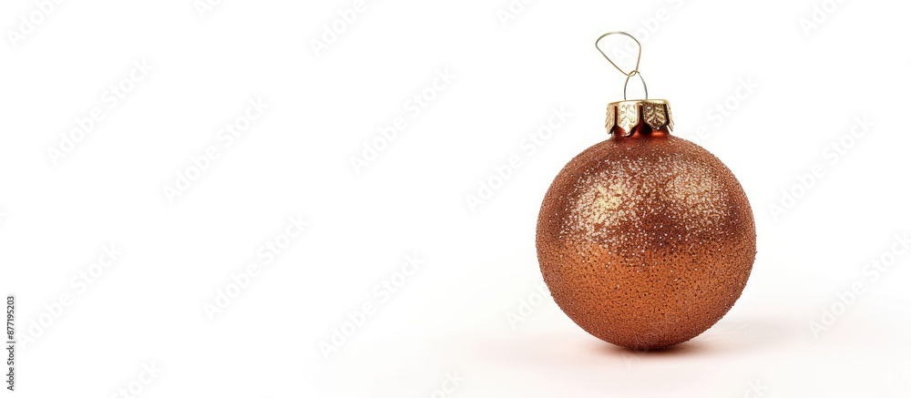 Poster a christmas decoration toy is displayed against a white backdrop with copy space image