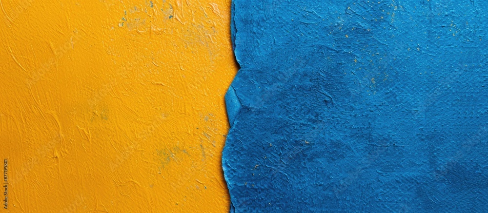 Aufkleber Yellow and blue textured paper background with space for design elements Perfect for copy space image