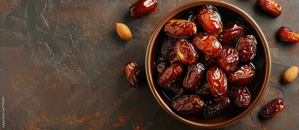 Aufkleber top down view of delicious homemade arabic date marmalade with ample copy space image available