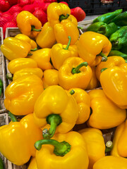 Fresh Yellow Bell Peppers at Market
