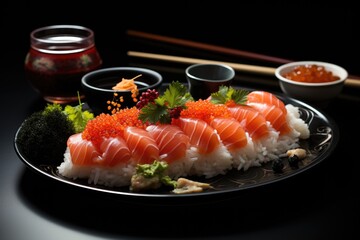 Symphony Sushi minimalist expression in gastronomic art, generative IA