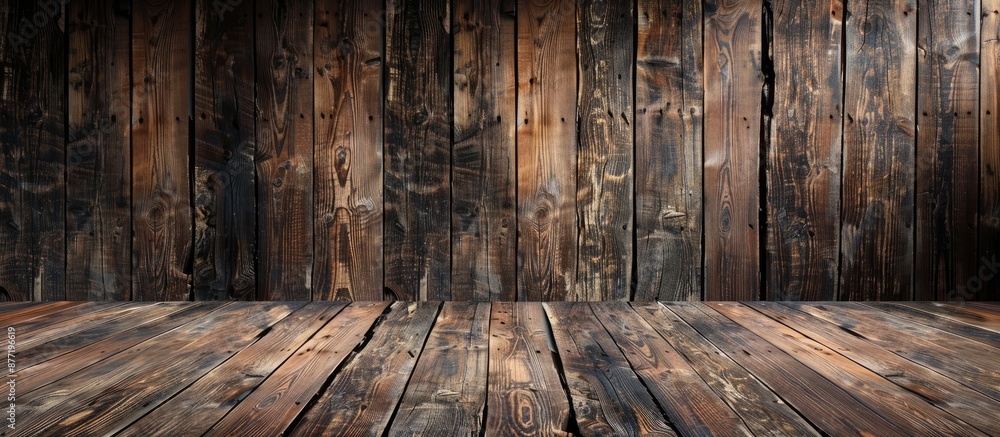 Poster old fashioned wooden backdrop with ample copy space image