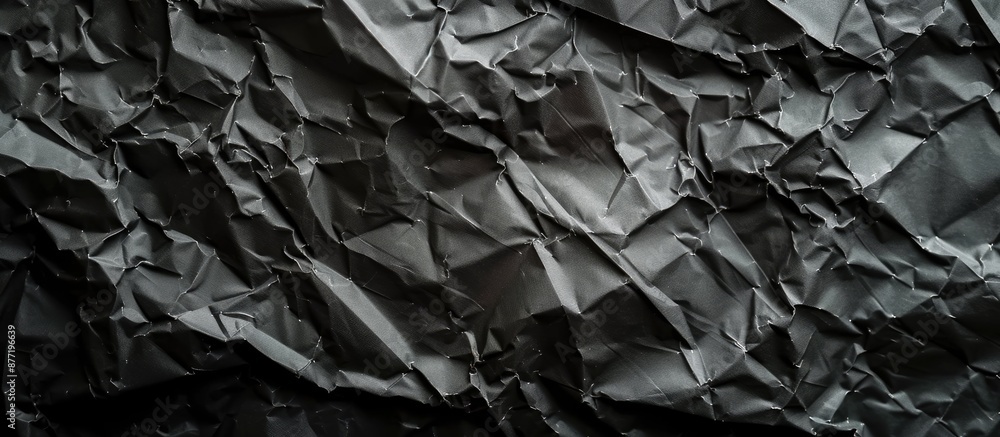Poster Background of crumpled black paper with copy space image