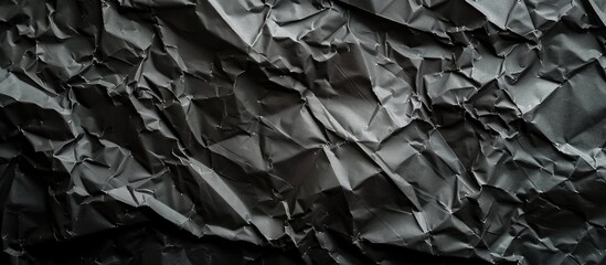 Background of crumpled black paper with copy space image