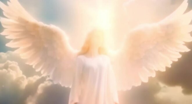heavenly guardian angel in the skies of heaven